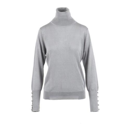 Kocca Glittrig Turtleneck Tröja Gray, Dam