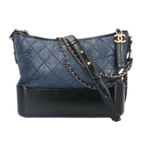 Chanel Vintage Pre-owned Laeder axelremsvskor Blue, Dam