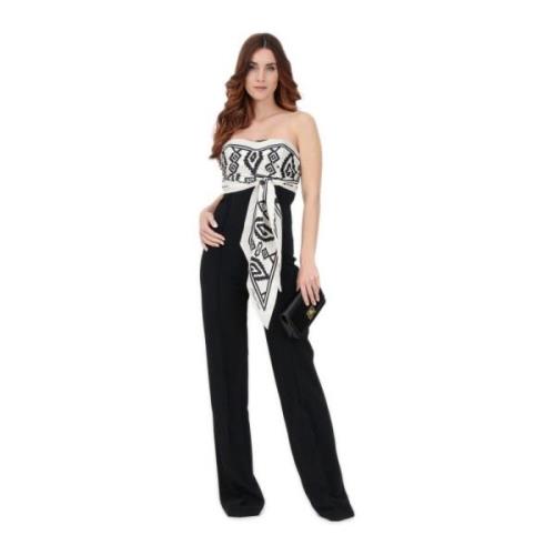 Elisabetta Franchi Kortärmad Jumpsuit Black, Dam