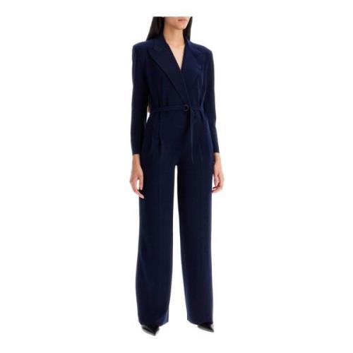 Norma Kamali Dubbelknäppt jumpsuit med raka ben Blue, Dam