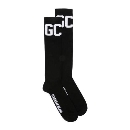 Gcds Logo Mid Calf Strumpor Black, Herr