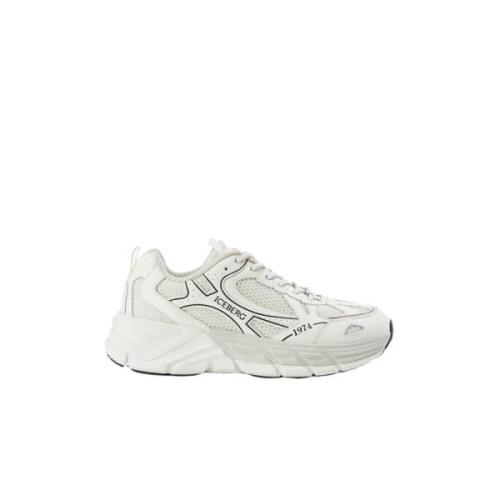 Iceberg Vita Läder Mesh Sneakers White, Herr