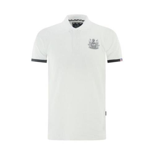 Aquascutum Bomullspolo med kontrastlogo White, Herr