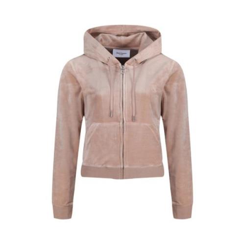 Juicy Couture Velour Zip Hoodie Beige, Dam