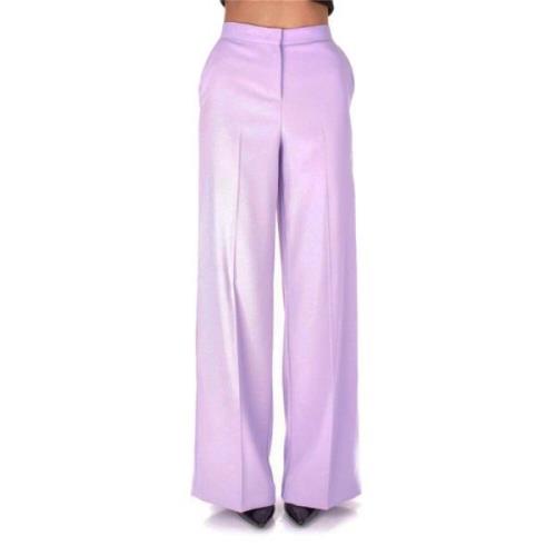 Pinko Elegant Wide Leg Crepe Pants Purple, Dam