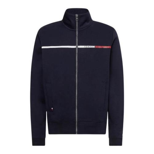 Tommy Hilfiger Herr Zip Logo Sweatshirt Blue, Herr