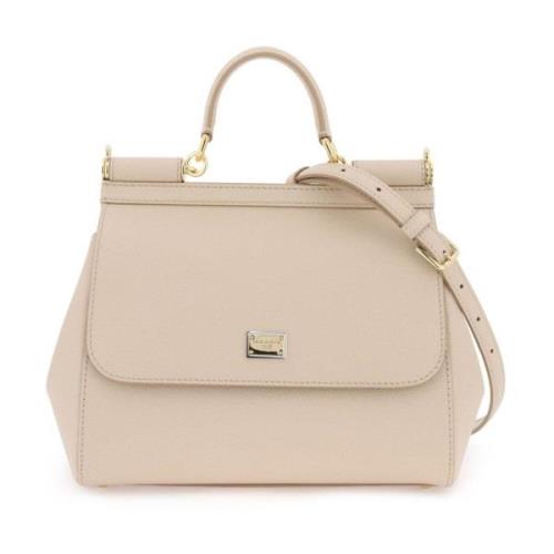 Dolce & Gabbana Sicily Medium Handväska Beige, Dam