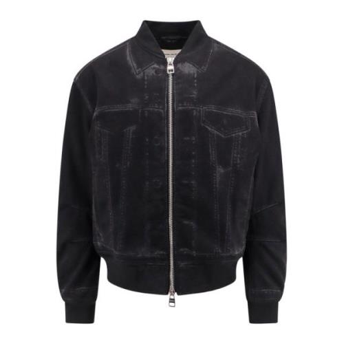 Alexander McQueen Svart jacka med dragkedja Black, Herr