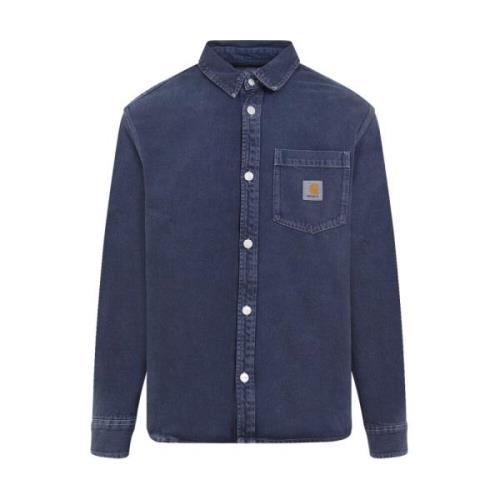 Carhartt Wip Air Force Blue George Shirt Blue, Herr