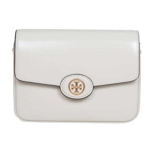 Tory Burch Läder Axelväska Shea Butter Beige, Dam