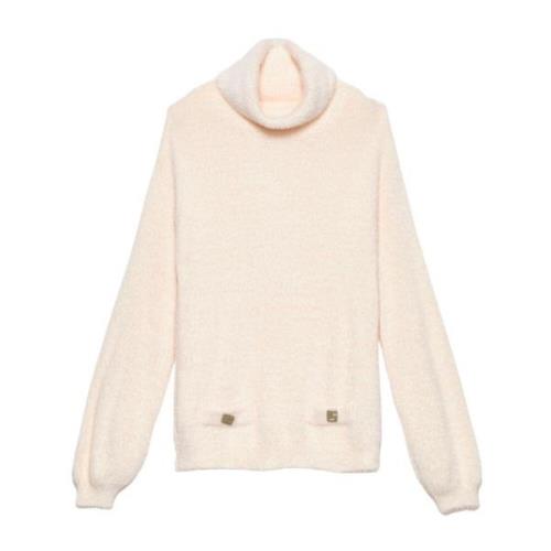 Gaëlle Paris Chenille Dolcevita Sweater med Fickor Beige, Dam