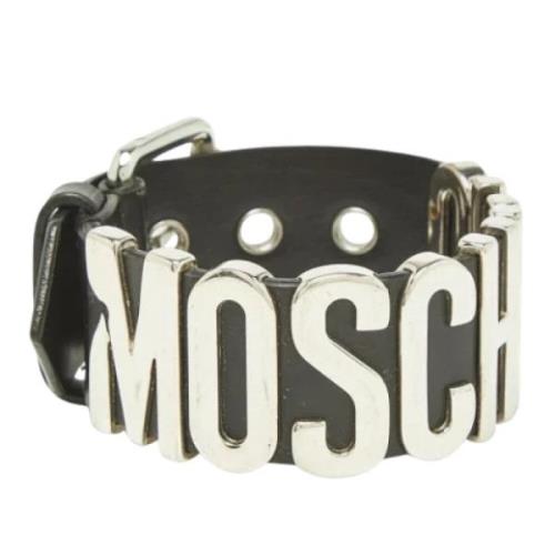 Moschino Pre-Owned Pre-owned Laeder armband Black, Dam