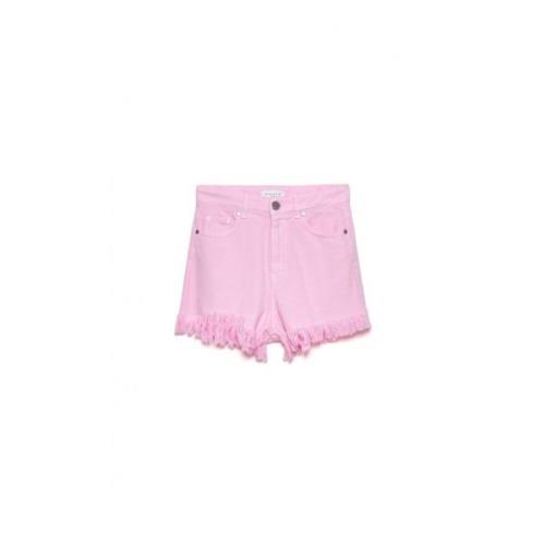 Gaëlle Paris Kvinnors Fringed Logo Shorts Pink, Dam