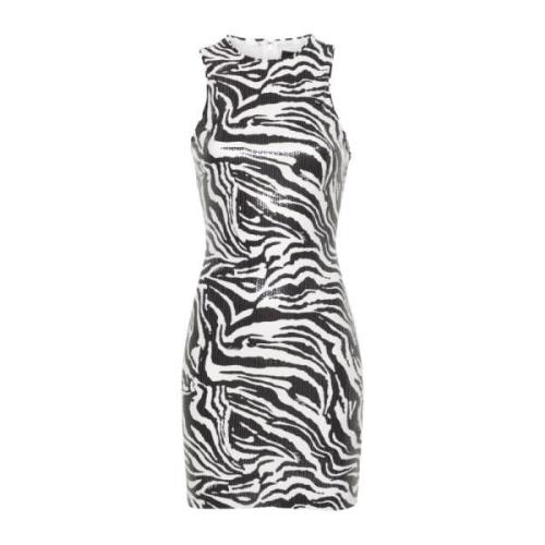 Rotate Birger Christensen Zebra Print Sequin Klänning Multicolor, Dam