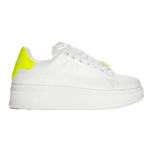 Gaëlle Paris Vita och gula fluorescerande sneakers White, Dam