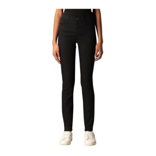 Emporio Armani Mörk Denim Fem-Ficks Slim Jeans Black, Dam