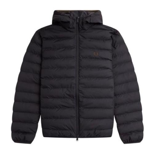 Fred Perry Kort huva herr pufferjacka Black, Herr