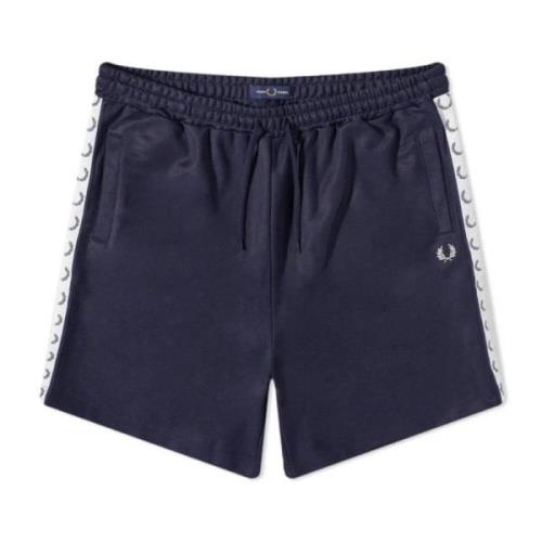 Fred Perry Herr Track Tape Shorts Blue, Herr