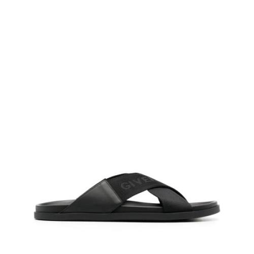 Givenchy Svarta G Plage Platta Sandaler Black, Herr