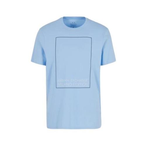 Armani Exchange Ekologisk Bomull Tryckt T-shirt Blue, Herr