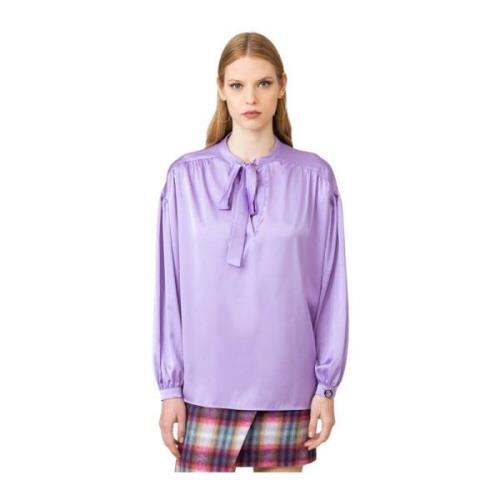 Gaëlle Paris Satängblus med rosett Purple, Dam