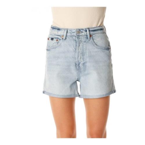 Denham Högmidjade Denim Shorts Femficksstil Blue, Dam