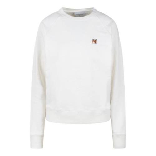 Maison Kitsuné Fox Head Patch Crewneck Sweatshirt White, Dam