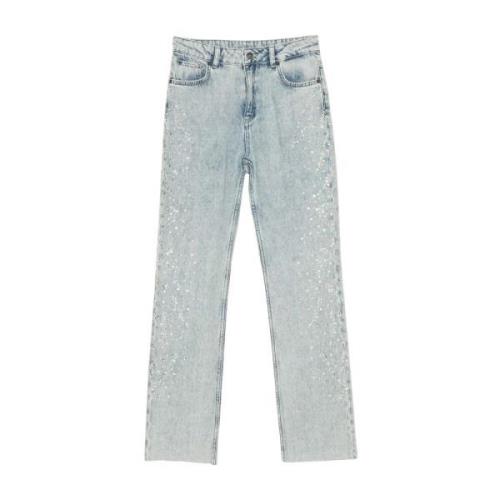 Twinset Slim Fit Denimbyxor med Strass Blue, Dam