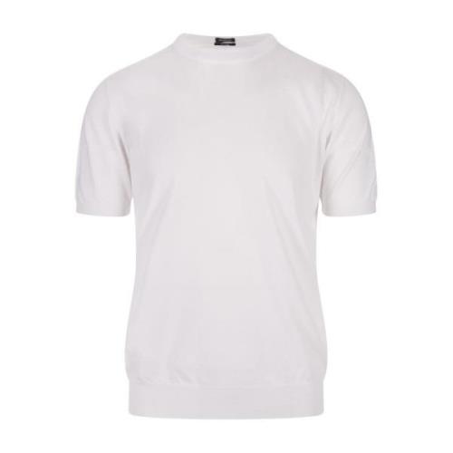 Kiton Vit Bomull Crew Neck T-shirt White, Herr