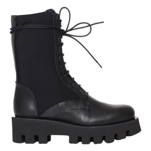 Paloma Barceló Svarta Läder Ankelboots Black, Dam