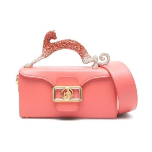 Lanvin Rosa Nano Penn Katt Väska Pink, Dam