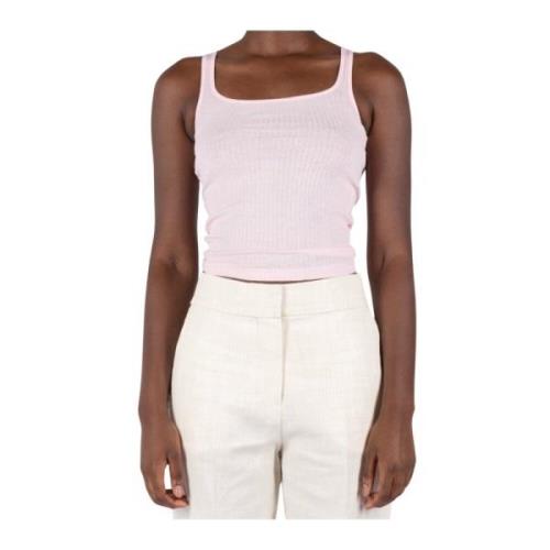 Jacquemus Ribbad Tanktop Rosa Bomull Pink, Dam