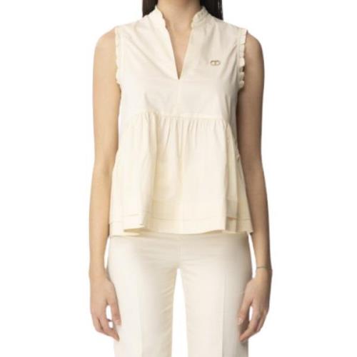 Twinset Beige Parchment Topwear Ss24 Beige, Dam