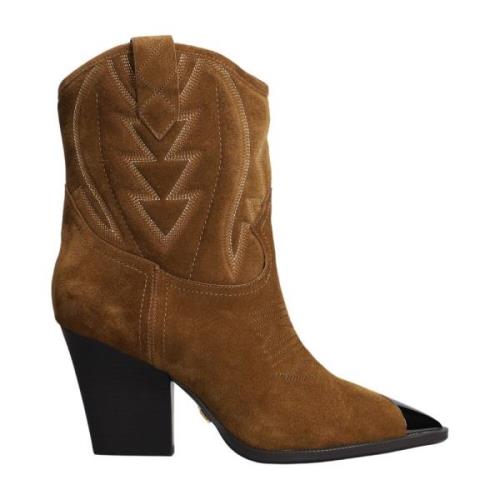 Lola Cruz Suede Western Style Camel Boots Brown, Dam