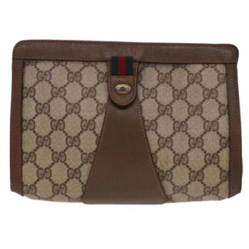 Gucci Vintage Pre-owned Canvas kuvertvskor Beige, Dam