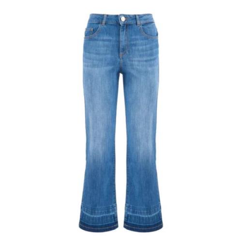 Nenette Flared Denim Jeans Blue, Dam