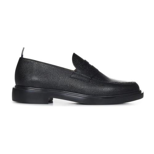 Thom Browne Svarta Penny Loafers Gummisula Black, Herr