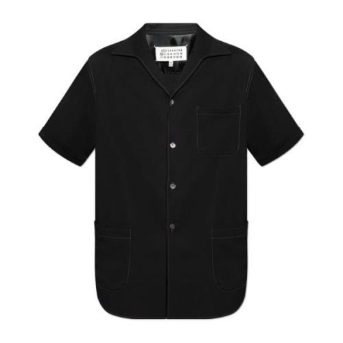 Maison Margiela Skjorta med kontrastsömmar Black, Herr
