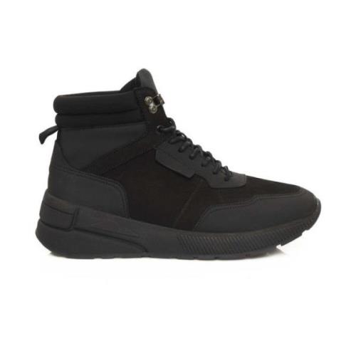 Cerruti 1881 Svarta Läder High-Top Sneakers Black, Herr