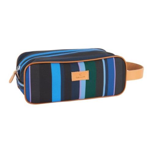 Gallo Blå Beauty Case med Multifärgade Ränder Multicolor, Unisex