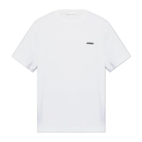 Helmut Lang T-shirt med logotypapplikation White, Herr