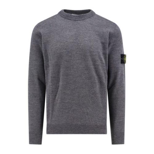 Stone Island Grå Stickat Rundhals Långärmad Gray, Herr