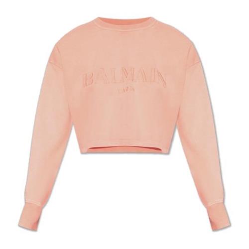 Balmain Sweatshirt med logotyp Pink, Dam
