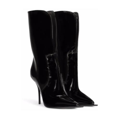 Dolce & Gabbana Maximalistiska Patentläder Ankelboots Black, Dam