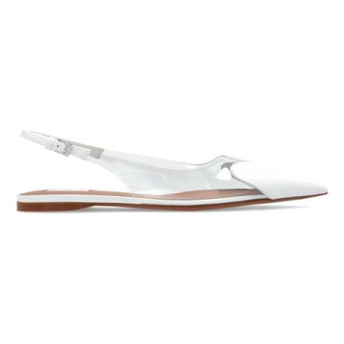 Alaïa Slingback platta med hjärtmotiv White, Dam