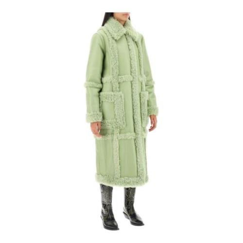 Stand Studio Eco-Shearling Geometrisk Kappa Green, Dam