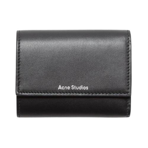 Acne Studios Tre-faldig Plånbok Svart Läder Black, Dam