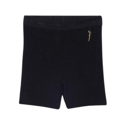 Jacquemus Räfflad Stickad Cykelshorts Charm Logo Black, Dam