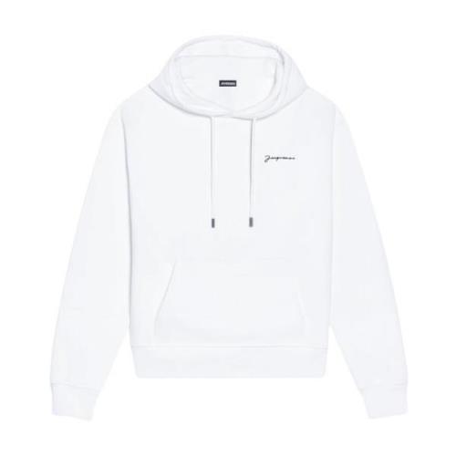 Jacquemus Broderad Sweatshirt med Huva White, Dam