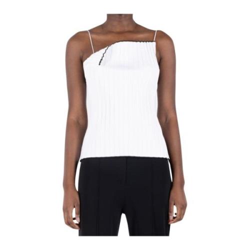 Jacquemus Veckad Stickad Tank Top White, Dam